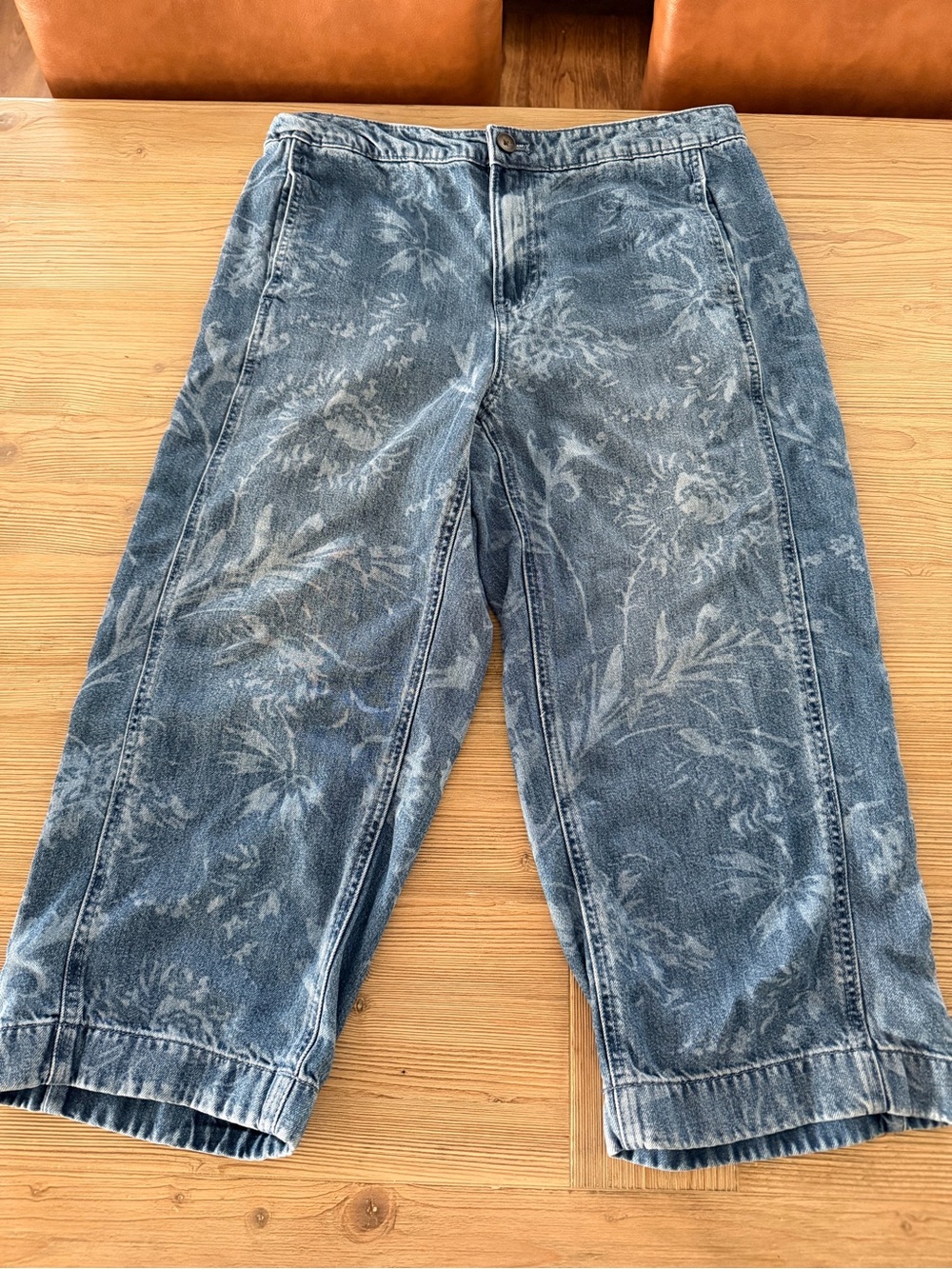 Talbots Wide Leg Crop Jean Floral 10P